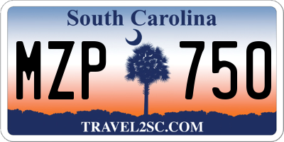 SC license plate MZP750