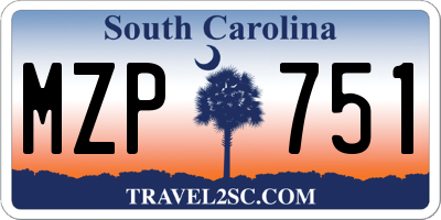 SC license plate MZP751