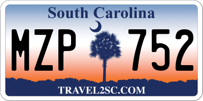 SC license plate MZP752