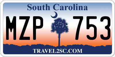 SC license plate MZP753