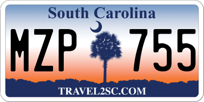 SC license plate MZP755