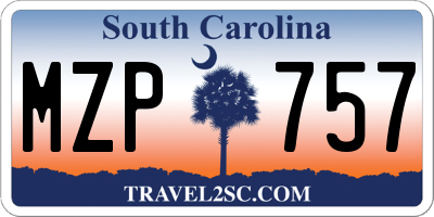 SC license plate MZP757