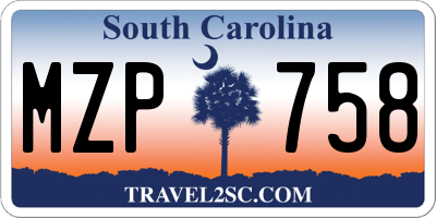 SC license plate MZP758