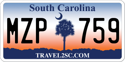 SC license plate MZP759