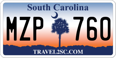 SC license plate MZP760