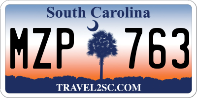 SC license plate MZP763