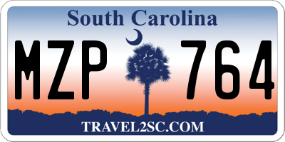 SC license plate MZP764