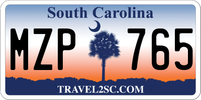SC license plate MZP765