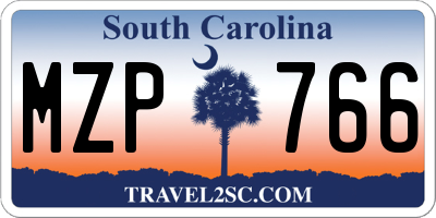 SC license plate MZP766