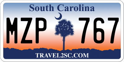 SC license plate MZP767