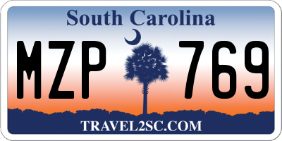 SC license plate MZP769
