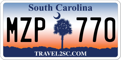 SC license plate MZP770