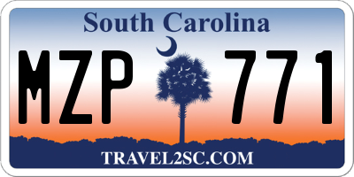 SC license plate MZP771