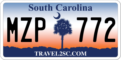 SC license plate MZP772