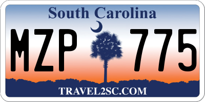 SC license plate MZP775