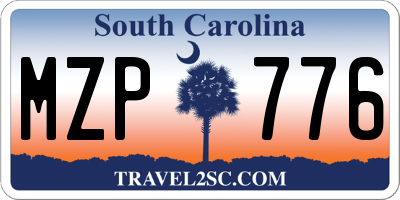 SC license plate MZP776