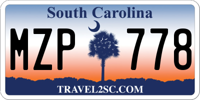 SC license plate MZP778