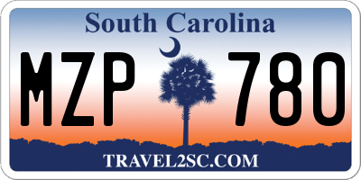 SC license plate MZP780