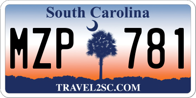 SC license plate MZP781