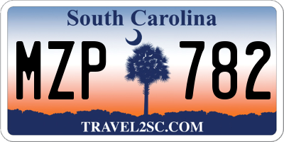 SC license plate MZP782