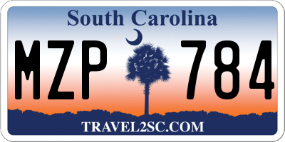 SC license plate MZP784