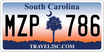 SC license plate MZP786