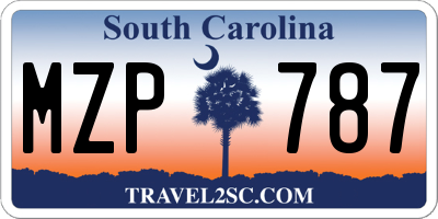 SC license plate MZP787