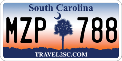 SC license plate MZP788