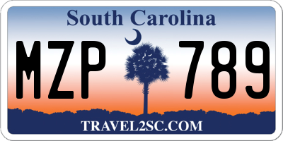 SC license plate MZP789