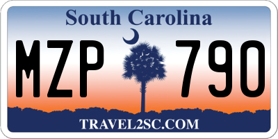 SC license plate MZP790