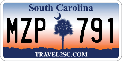 SC license plate MZP791