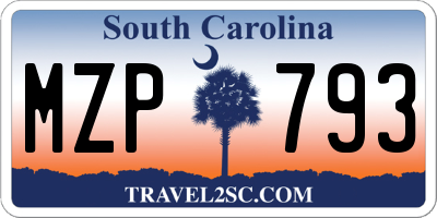 SC license plate MZP793