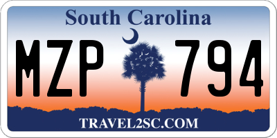 SC license plate MZP794