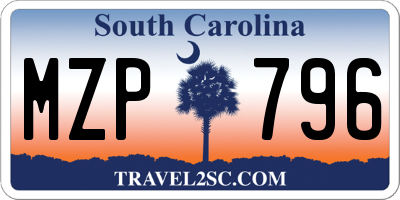 SC license plate MZP796