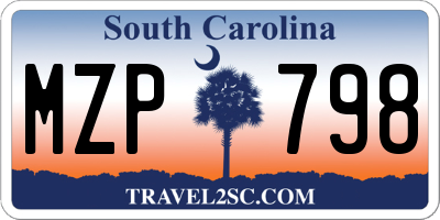 SC license plate MZP798