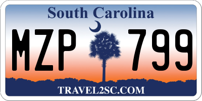 SC license plate MZP799