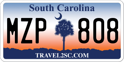 SC license plate MZP808