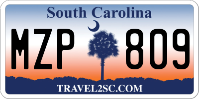 SC license plate MZP809