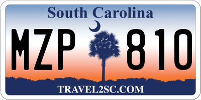 SC license plate MZP810