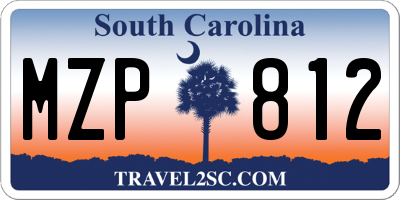 SC license plate MZP812
