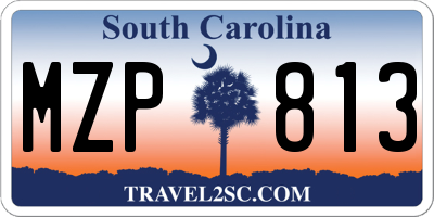SC license plate MZP813