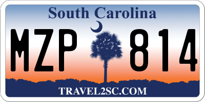 SC license plate MZP814
