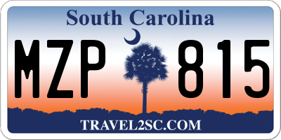 SC license plate MZP815
