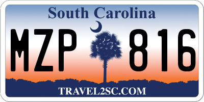 SC license plate MZP816