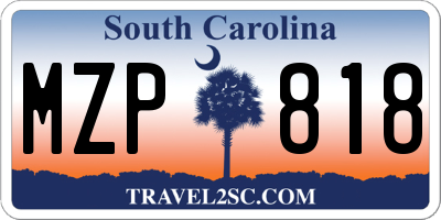 SC license plate MZP818