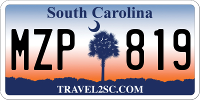 SC license plate MZP819