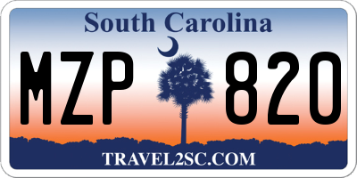 SC license plate MZP820