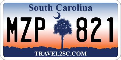 SC license plate MZP821
