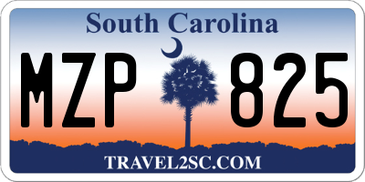 SC license plate MZP825