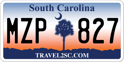 SC license plate MZP827